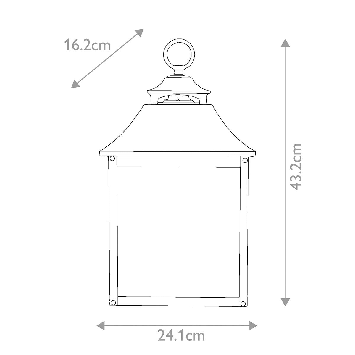 Galena 2 Light Half Lantern