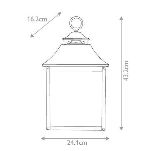 Galena 2 Light Half Lantern