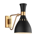 Joan 1 Light Wall Light - Midnight Black & Burnished Brass