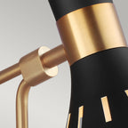 Joan 1 Light Wall Light - Midnight Black & Burnished Brass