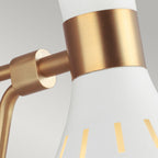 Joan 1 Light Wall Light - Matte White & Burnished Brass