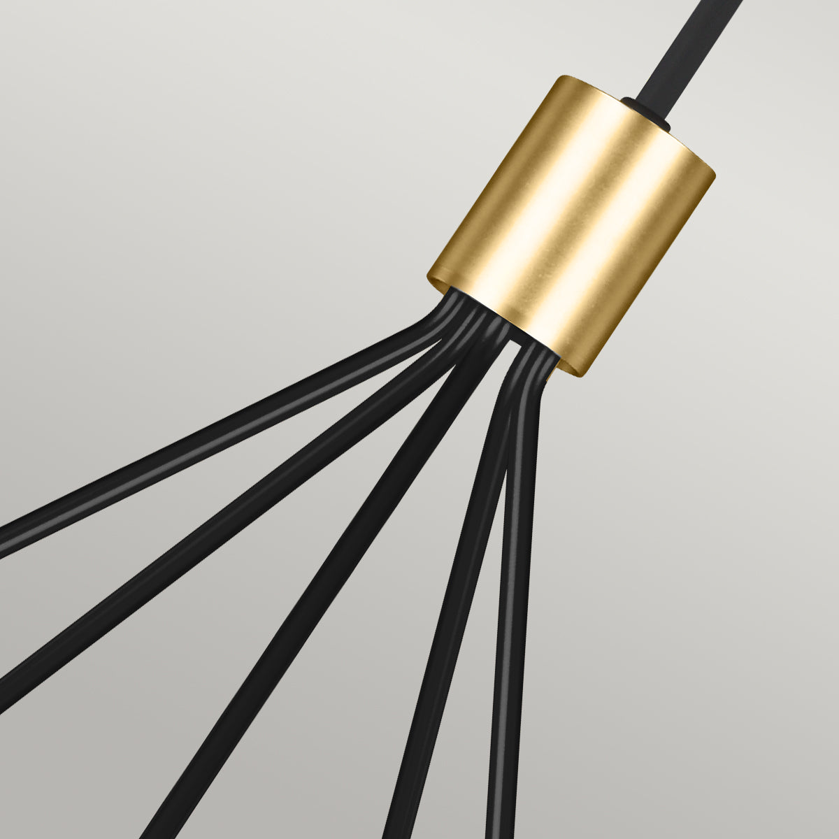 Joan 5 Light Chandelier - Midnight Black & Burnished Brass