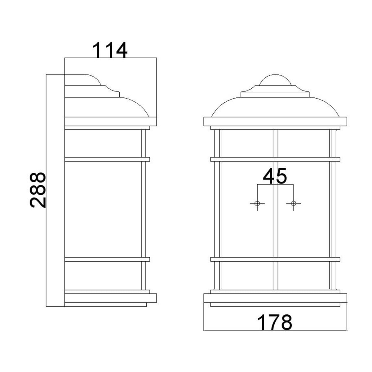 Lighthouse 1 Light Half Lantern