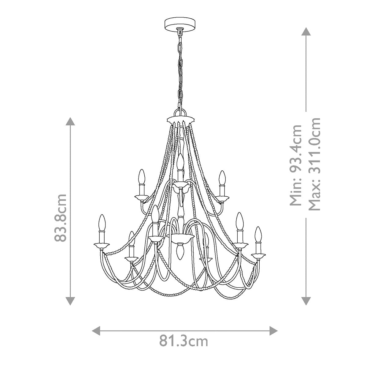 Maryville 9 Light Chandelier