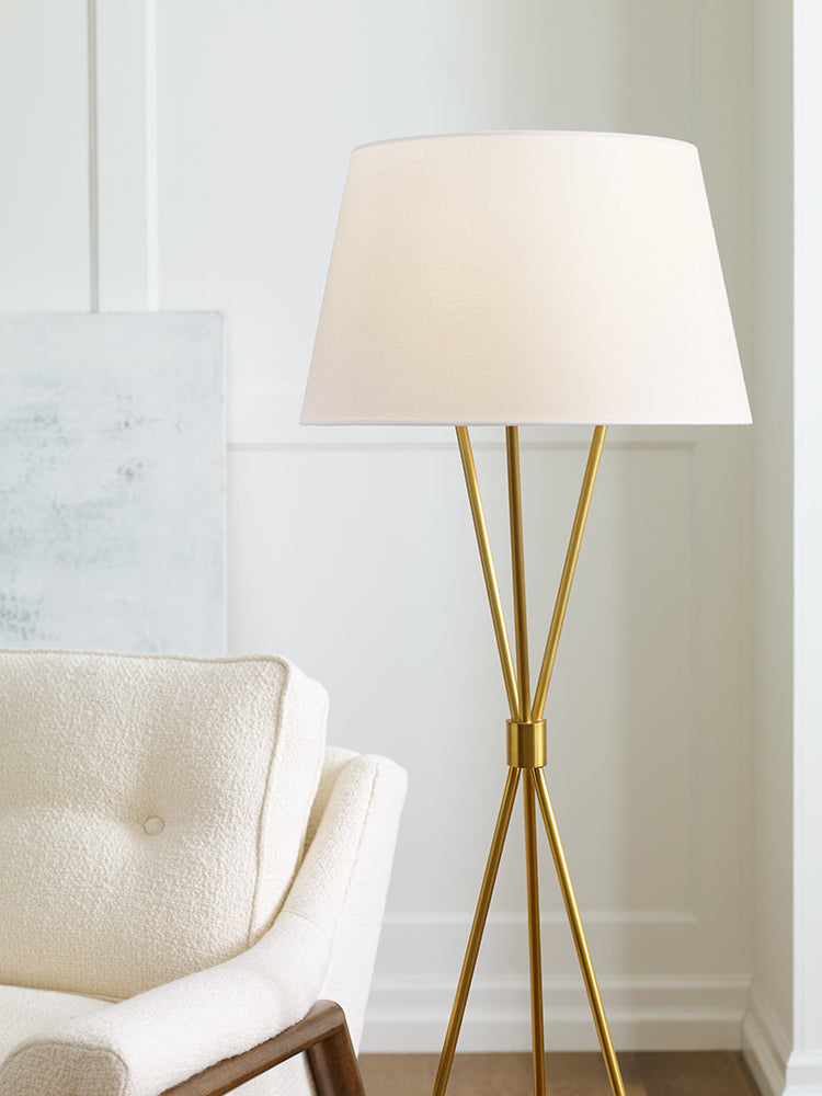 Penny 1 Light Floor Lamp - Burnished Brass