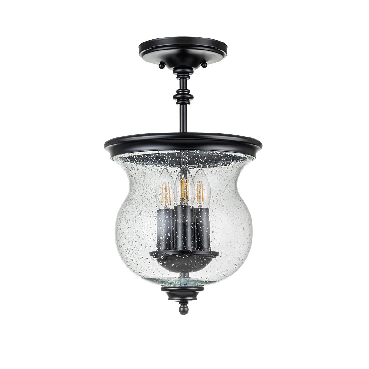Pickering Lane 3lt Semi-Flush - Black