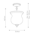 Pickering Lane 3lt Semi-Flush - Black