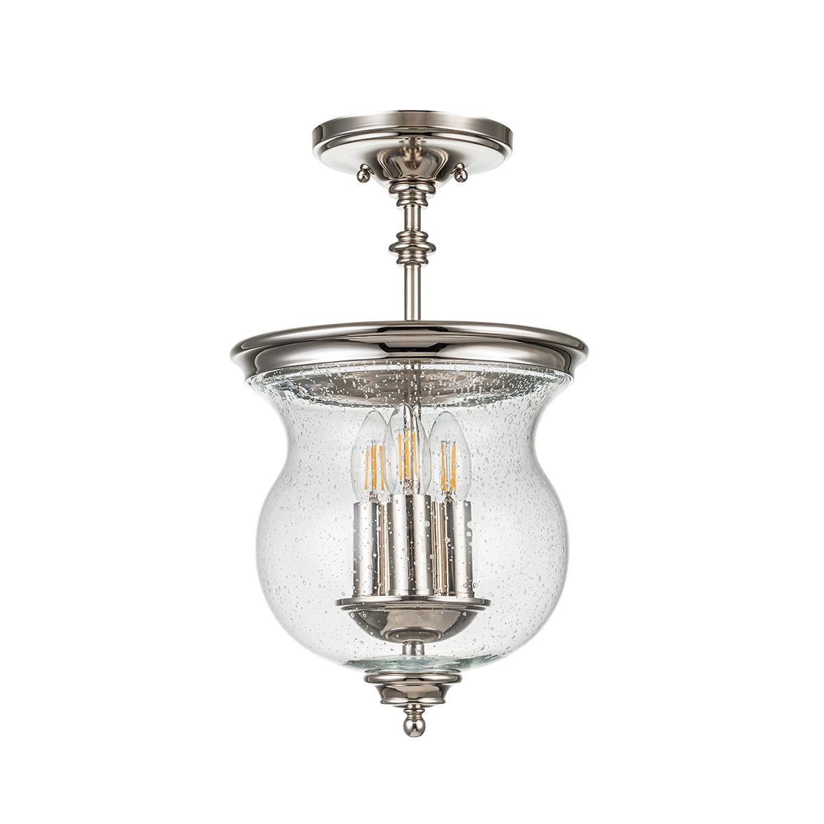 Pickering Lane 3lt Semi-Flush - Polished Nickel