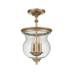 Pickering Lane 3lt Semi-Flush - Painted Natural Brass