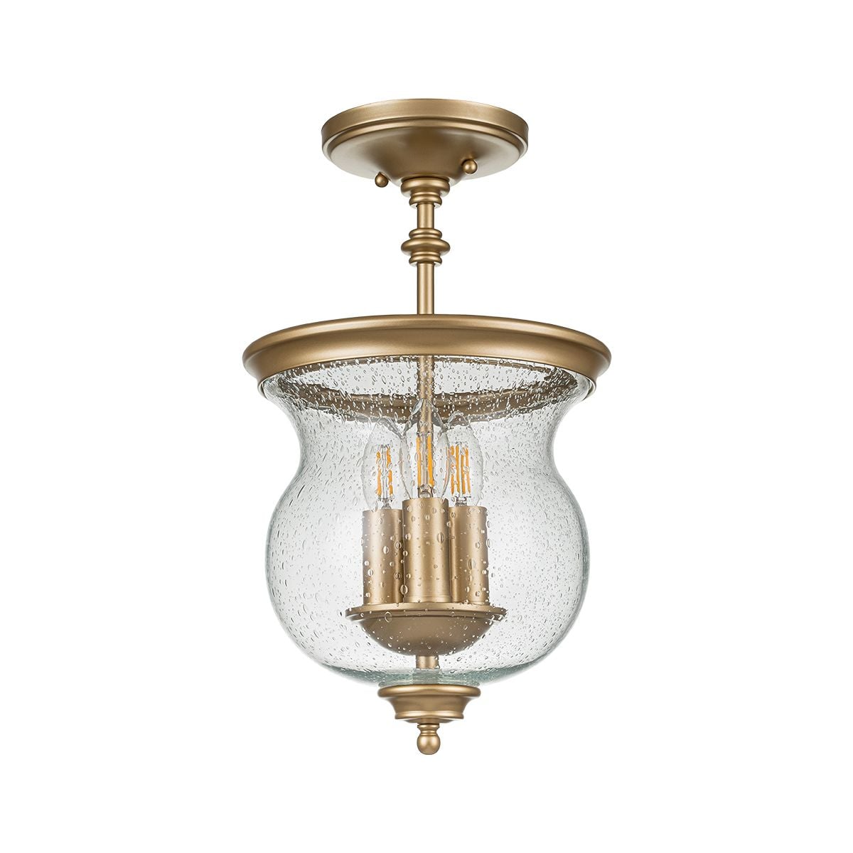 Pickering Lane 3lt Semi-Flush - Painted Natural Brass