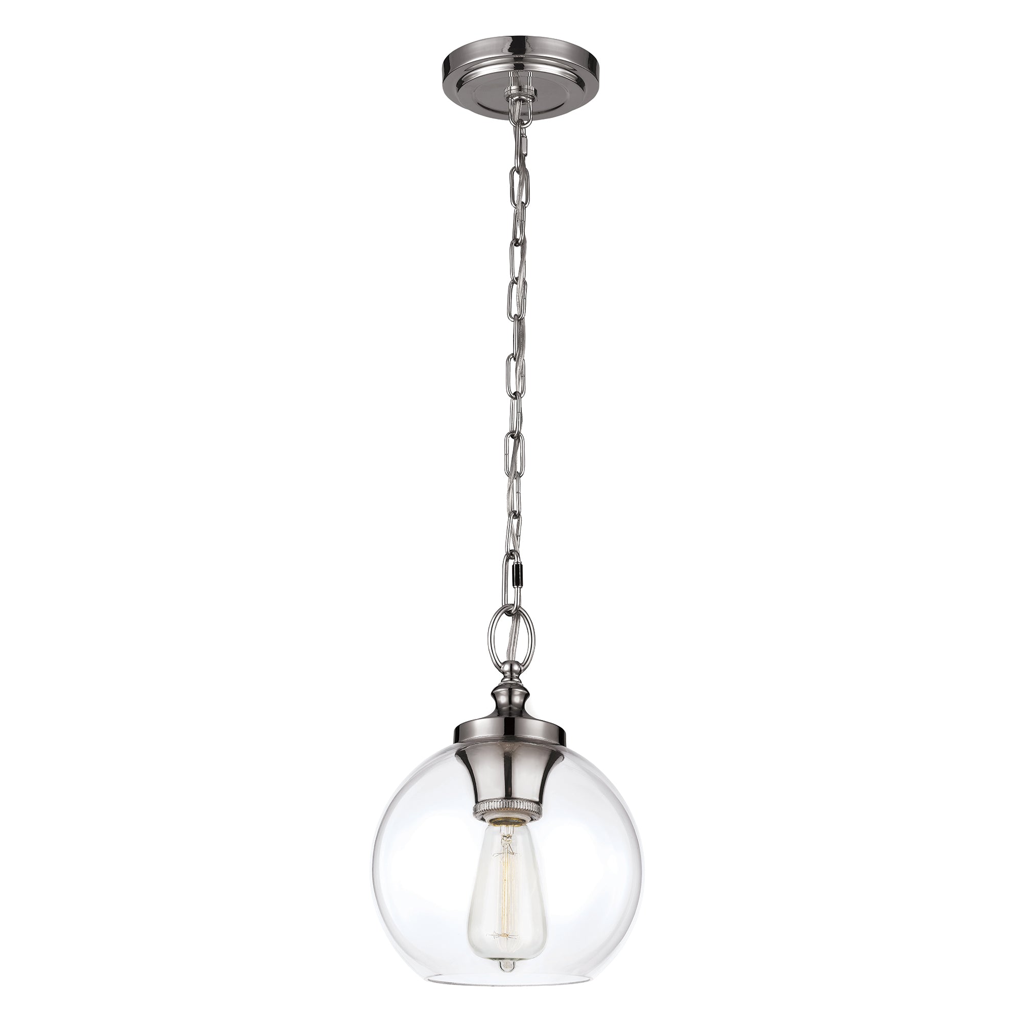 Tabby 1 Light Mini Pendant Polished Nickel
