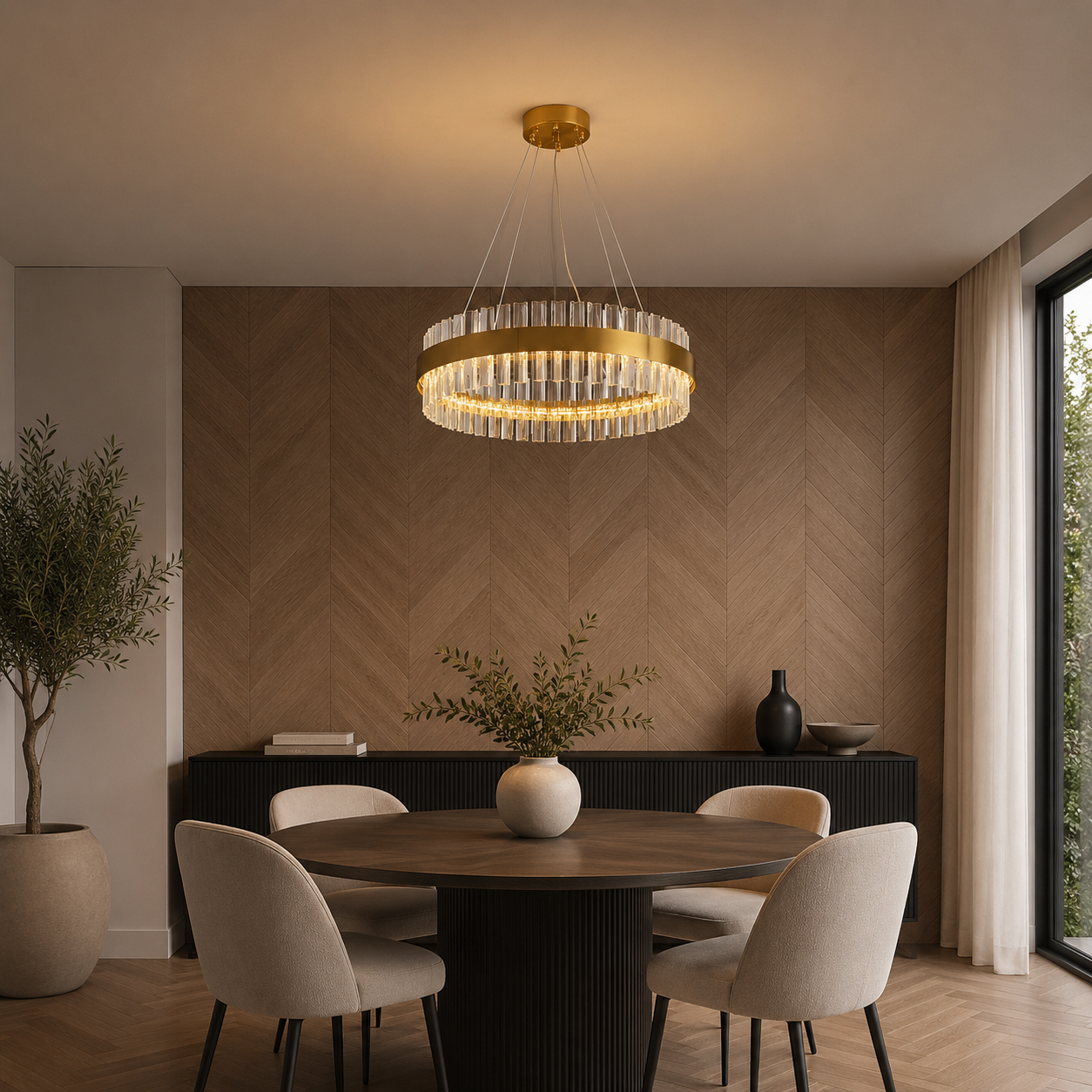 PERSEUS 400 Crystal LED Ring Pendant