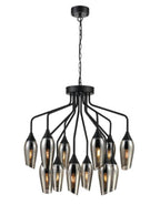 Taper 12 light with Smoked Glass