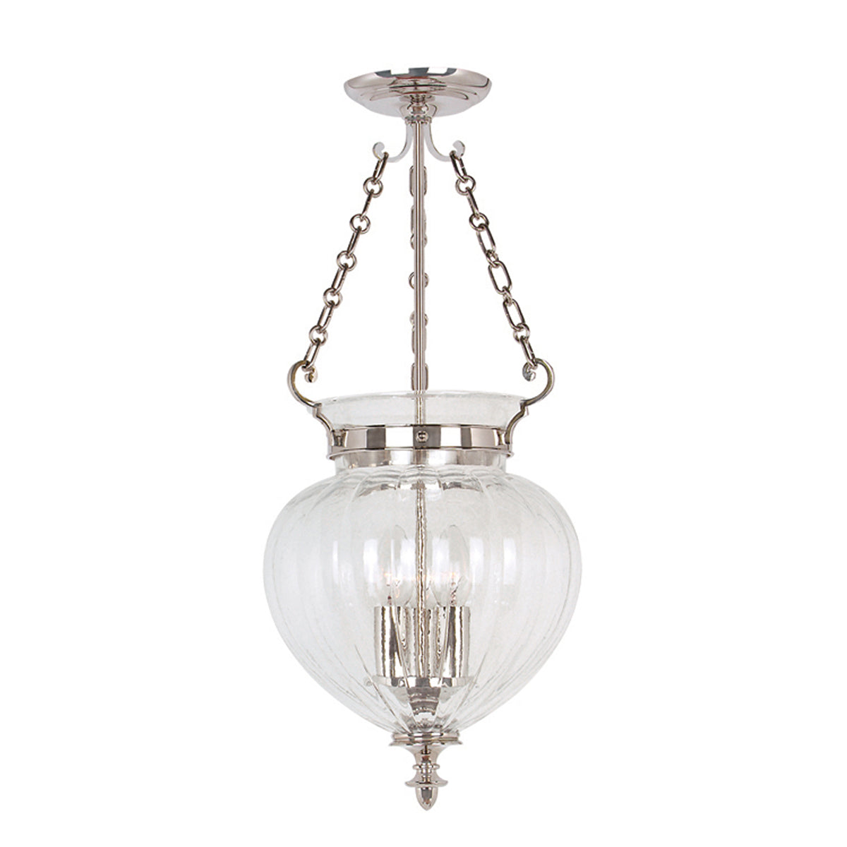 Finsbury Park Polished Nickel Pendant Light (Medium)