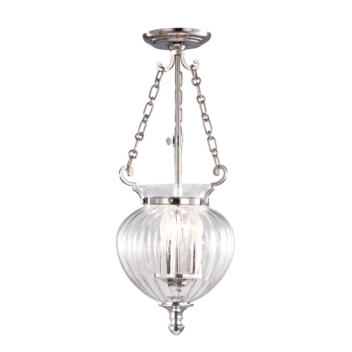 Finsbury Park Polished Nickel Pendant Light (Small)