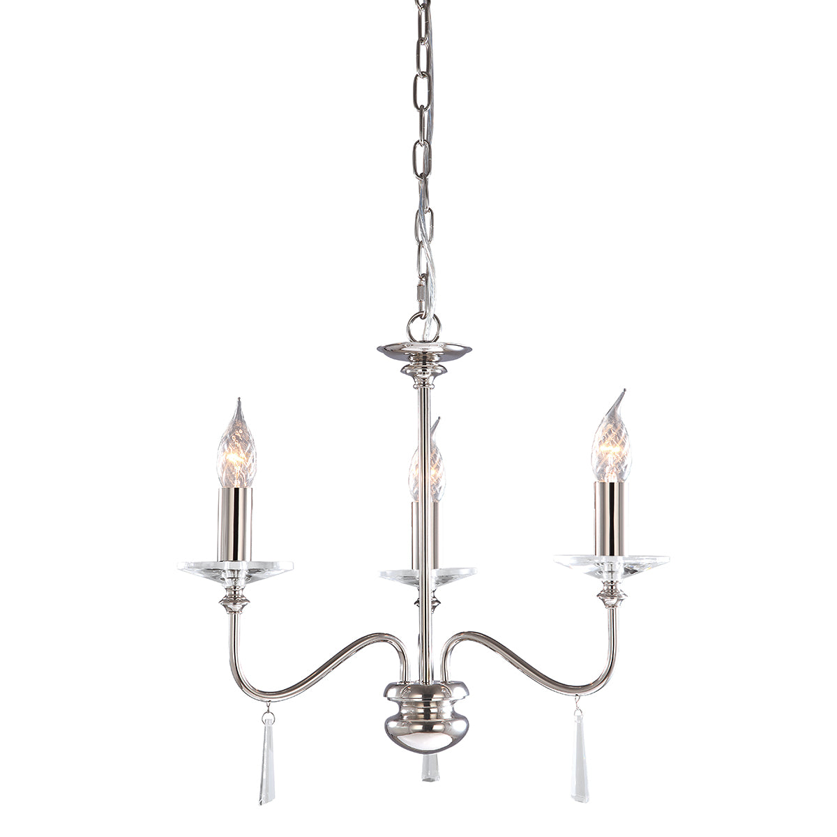Finsbury Park 3-Light Polished Nickel Chandelier
