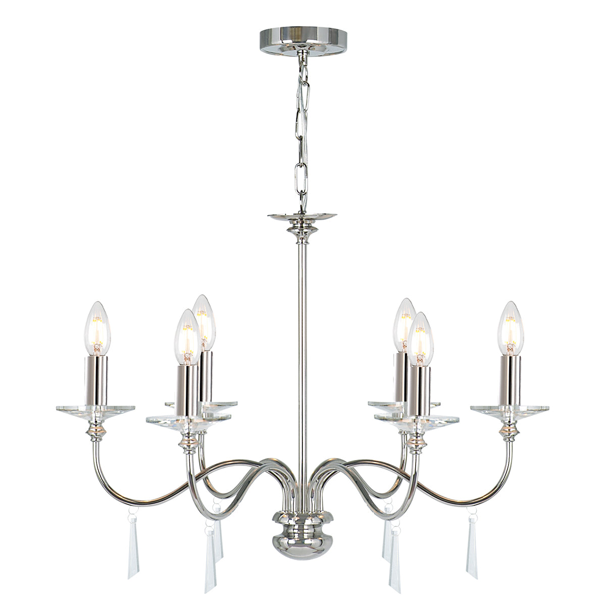 Finsbury Park 6-Light Polished Nickel Chandelier