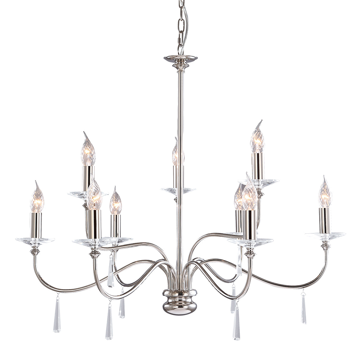 Finsbury Park 9-Light Polished Nickel Chandelier