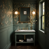 Franklite Globe Wall Light Aged Brass Opal Glass IP44
