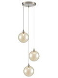 Galaxy 3 Light Spreader in satin nickel with amber glass
