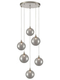 Galaxy 6 Light Spreader in satin nickel with smoked glass