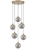 Galaxy 6 Light Spreader in aged brass with smoked glass