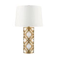 Arabella 1-Light Distressed Gold Table Lamp with Fabric Shade