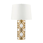 Arabella 1-Light Distressed Gold Table Lamp with Fabric Shade