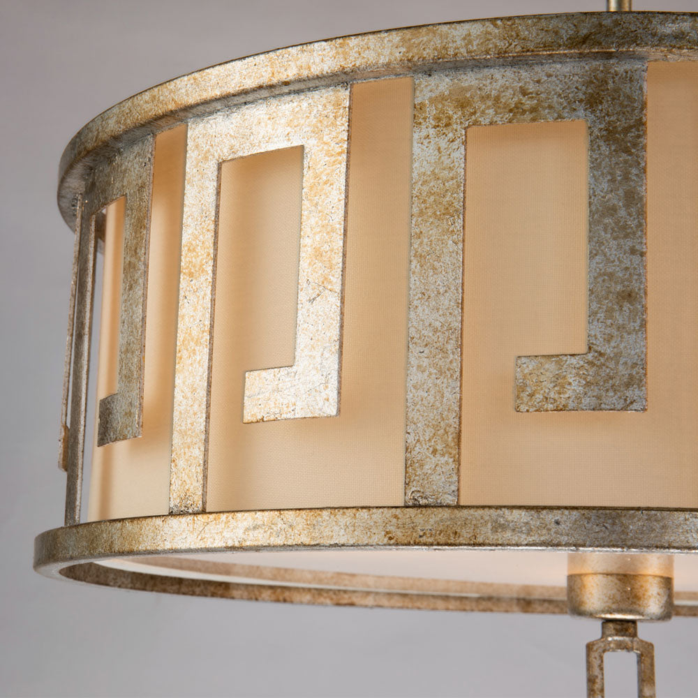Lemuria 3-Light Adjustable Pendant (Distressed Gold)