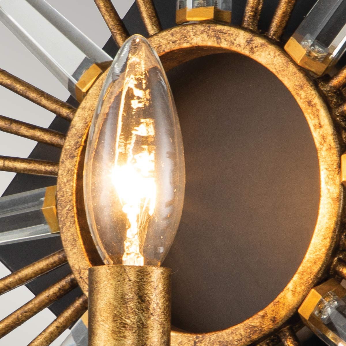 Sun King 1lt Wall Light - Gold Leaf