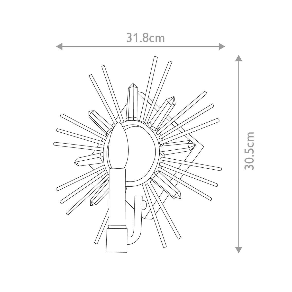 Sun King 1lt Wall Light - Gold Leaf