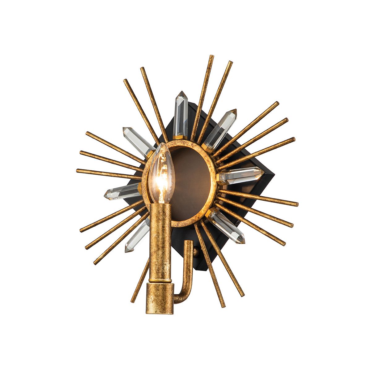 Sun King 1lt Wall Light - Gold Leaf