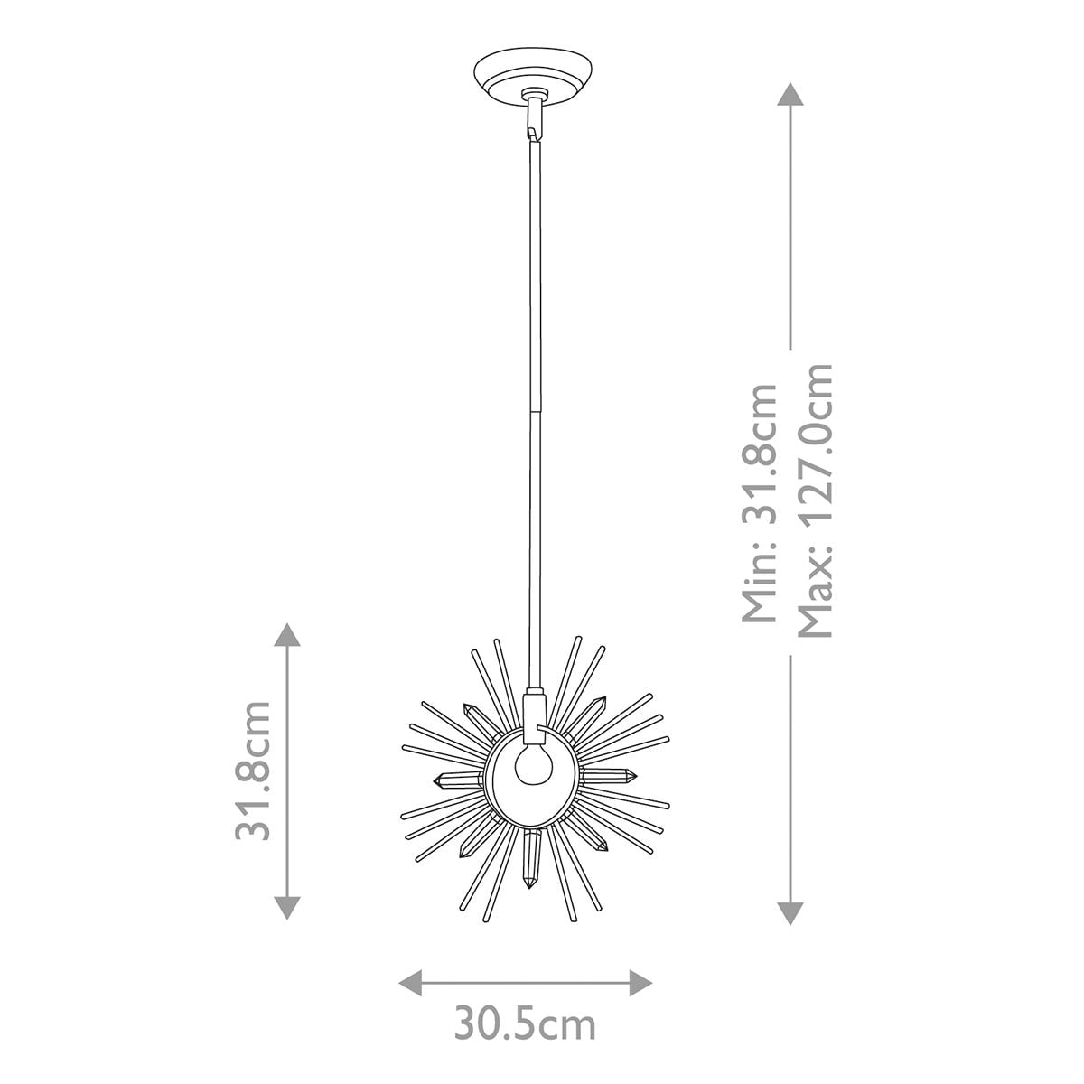Sun King 1lt Pendant - Gold Leaf