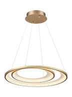 Gold ring pendant light with integrated LED modern design