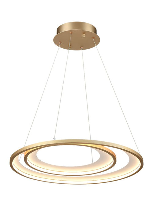 Gold ring pendant light with integrated LED modern design
