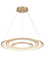 Large gold ring pendant light with integrated LED