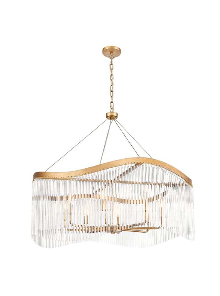 Harp 8lt Pendant in Aged Brass