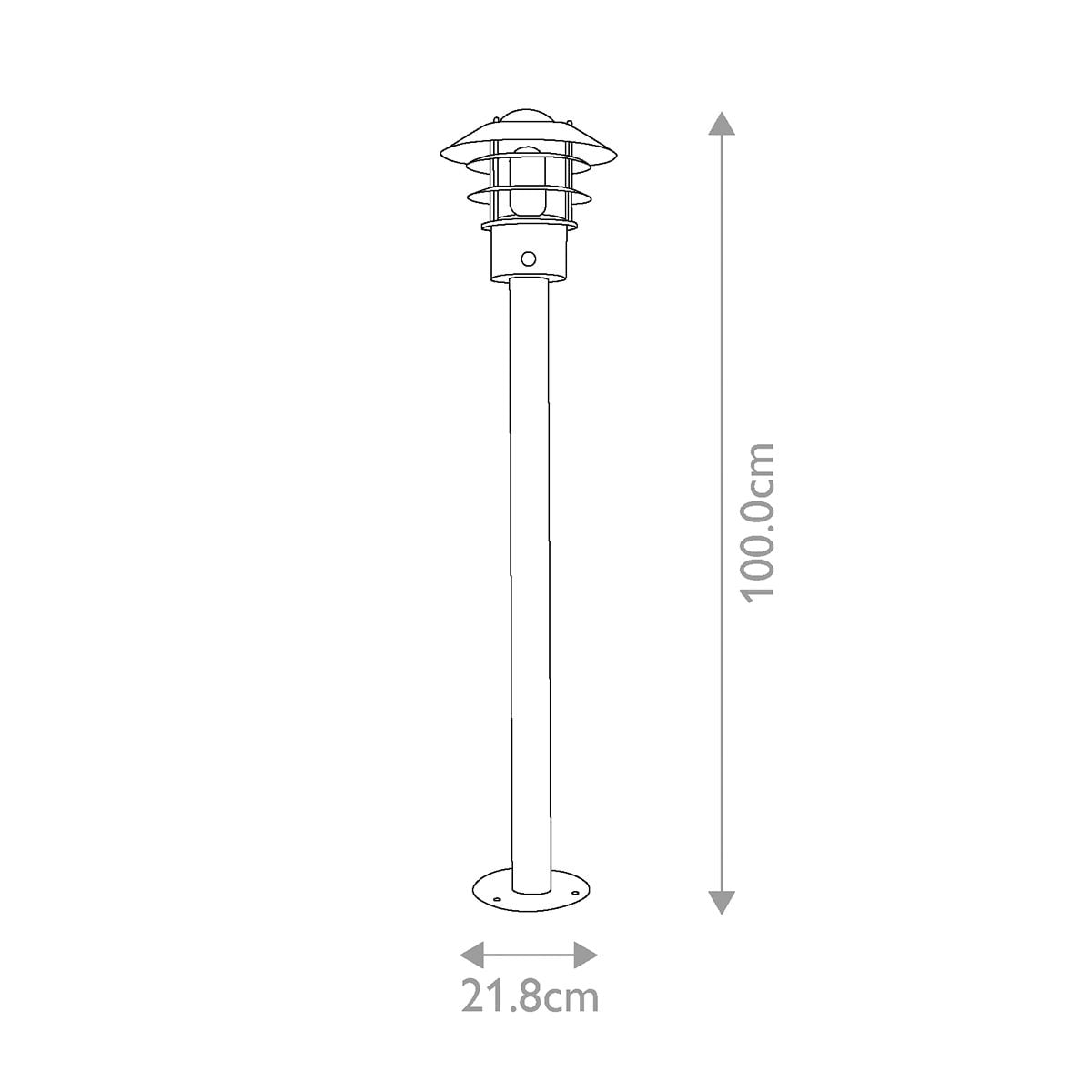 Helsingor 1 Light Bollard Lantern with PIR