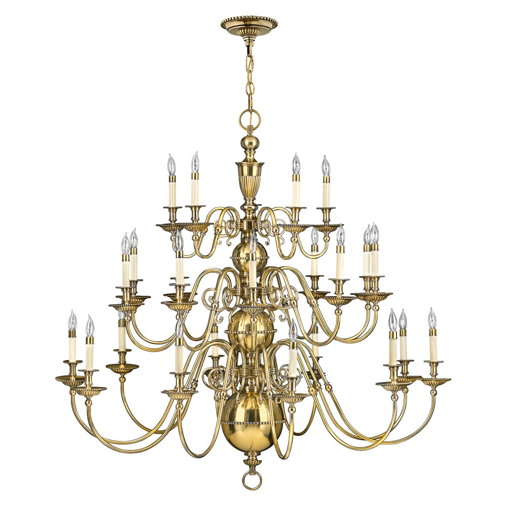 Cambridge 25-Light Chandelier (Solid Brass)