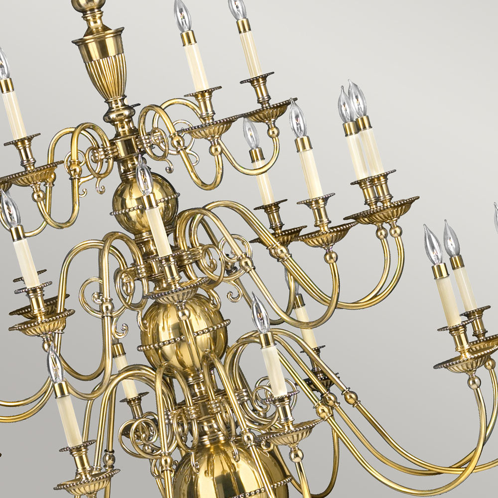 Cambridge 25-Light Chandelier (Solid Brass)