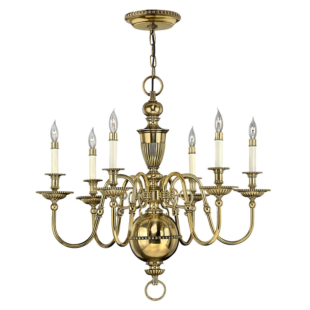Cambridge 6-Light Chandelier (Solid Brass)