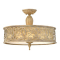 Carabel 3-Light Large Semi-Flush Mount (Brushed Champagne)