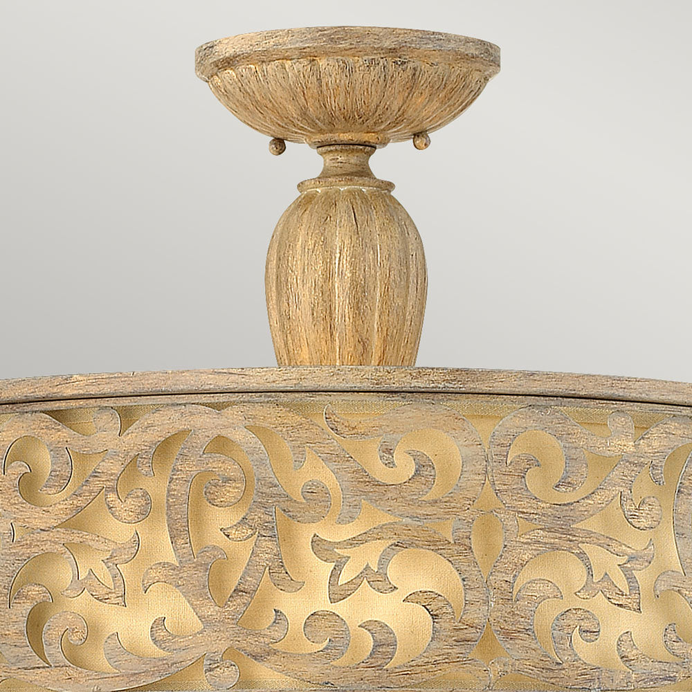 Carabel 3-Light Large Semi-Flush Mount (Brushed Champagne)
