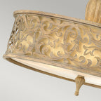 Carabel 3-Light Large Semi-Flush Mount (Brushed Champagne)