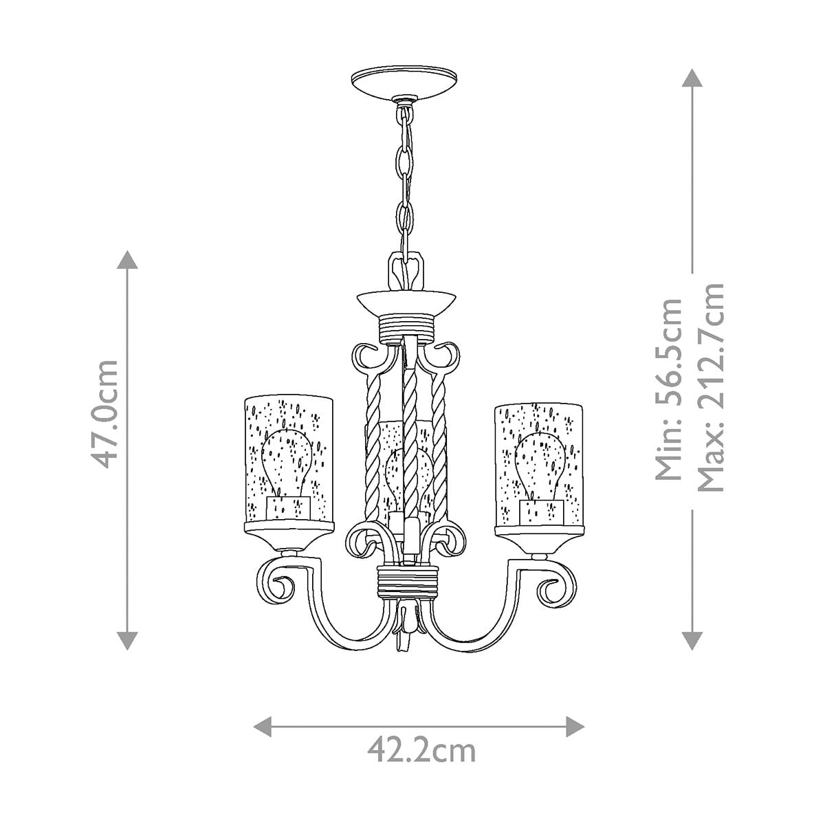 Casa 3 Light Chandelier