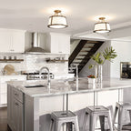 Charlotte 3-Light Semi-Flush Mount (Brushed Caramel)