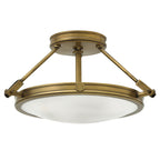 Collier 3-Light Semi-Flush Mount (Heritage Brass)
