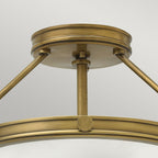 Collier 3-Light Semi-Flush Mount (Heritage Brass)