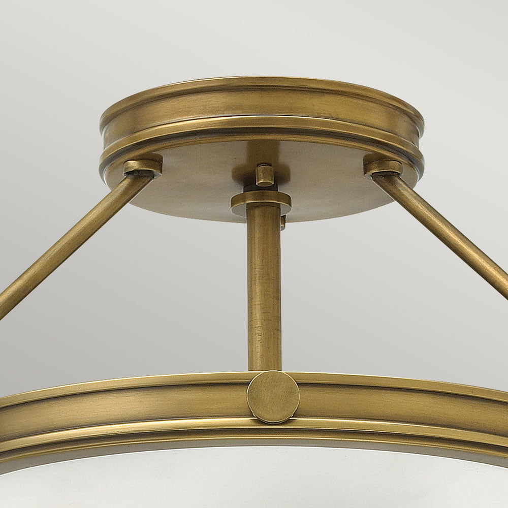 Collier 3-Light Semi-Flush Mount (Heritage Brass)