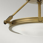 Collier 3-Light Semi-Flush Mount (Heritage Brass)